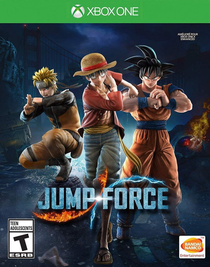 Jump Force cover art for Xbox One (XONE) anime crossover fighting video game