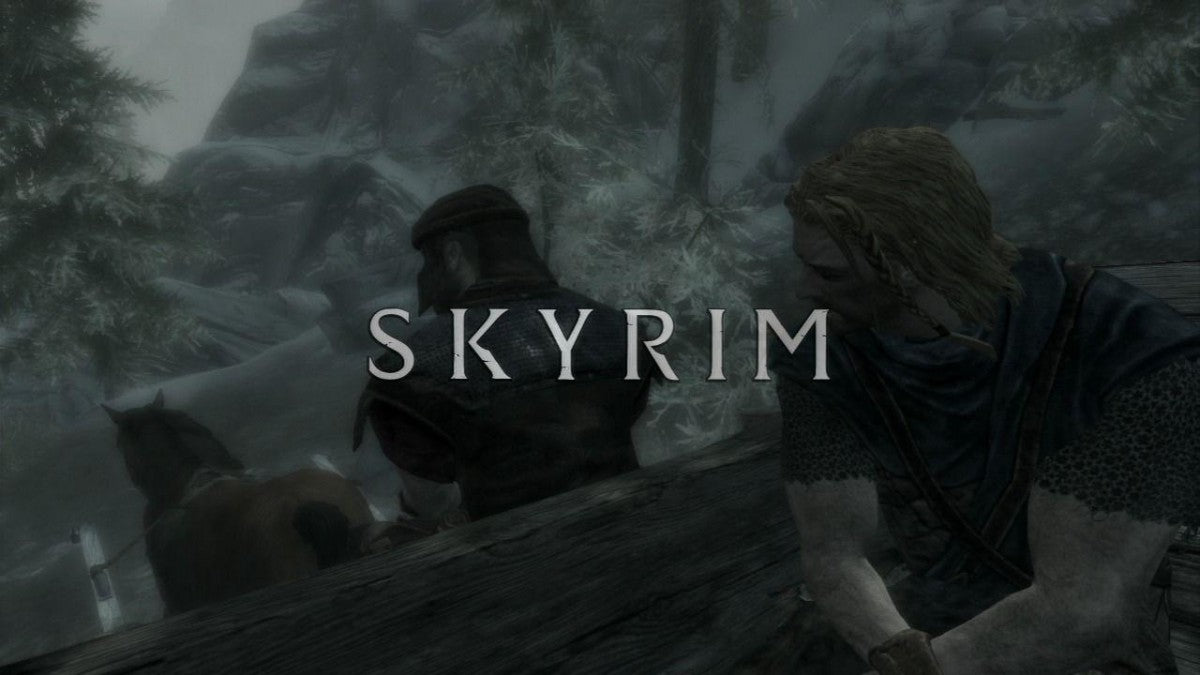 The Elder Scrolls V: Skyrim title page for Xbox 360 (X360) open-world fantasy role-playing video game