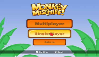 Monkey Mischief Party Time – Nintendo Wii (Wii) party mini-game multiplayer video game title screen