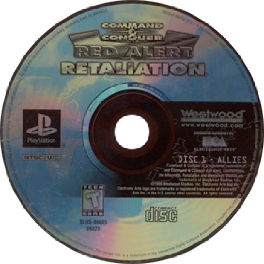 Command and Conquer: Red Alert - Retaliation disc for PlayStation 1 (PS1) retro video game