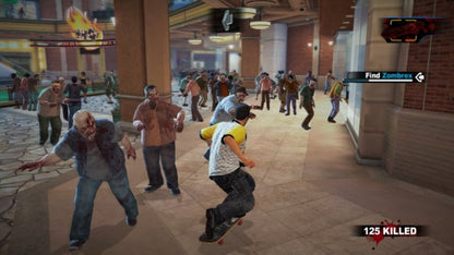 Dead Rising 2 Off the Record Xbox 360 game featuring open world zombie survival action as Frank West with sandbox gameplay combo weapons time based missions co op multiplayer and over the top undead combat by Capcom gameplay