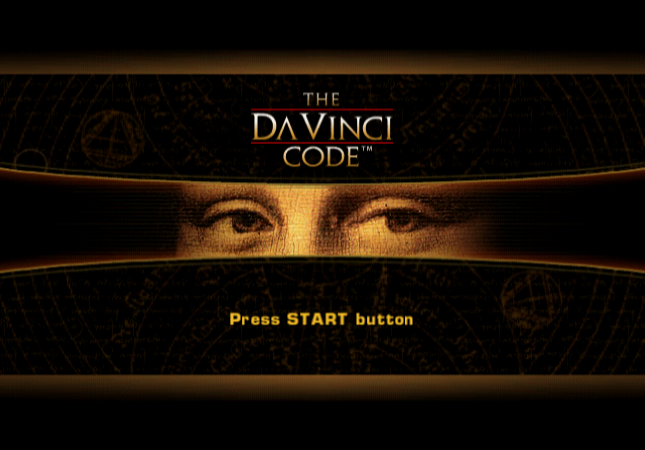 The Da Vinci Code – PlayStation 2 (PS2) video game title screen, action-adventure puzzle.