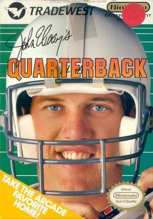 John Elway's Quarterback cover art for Nintendo Entertainment System (NES) video game