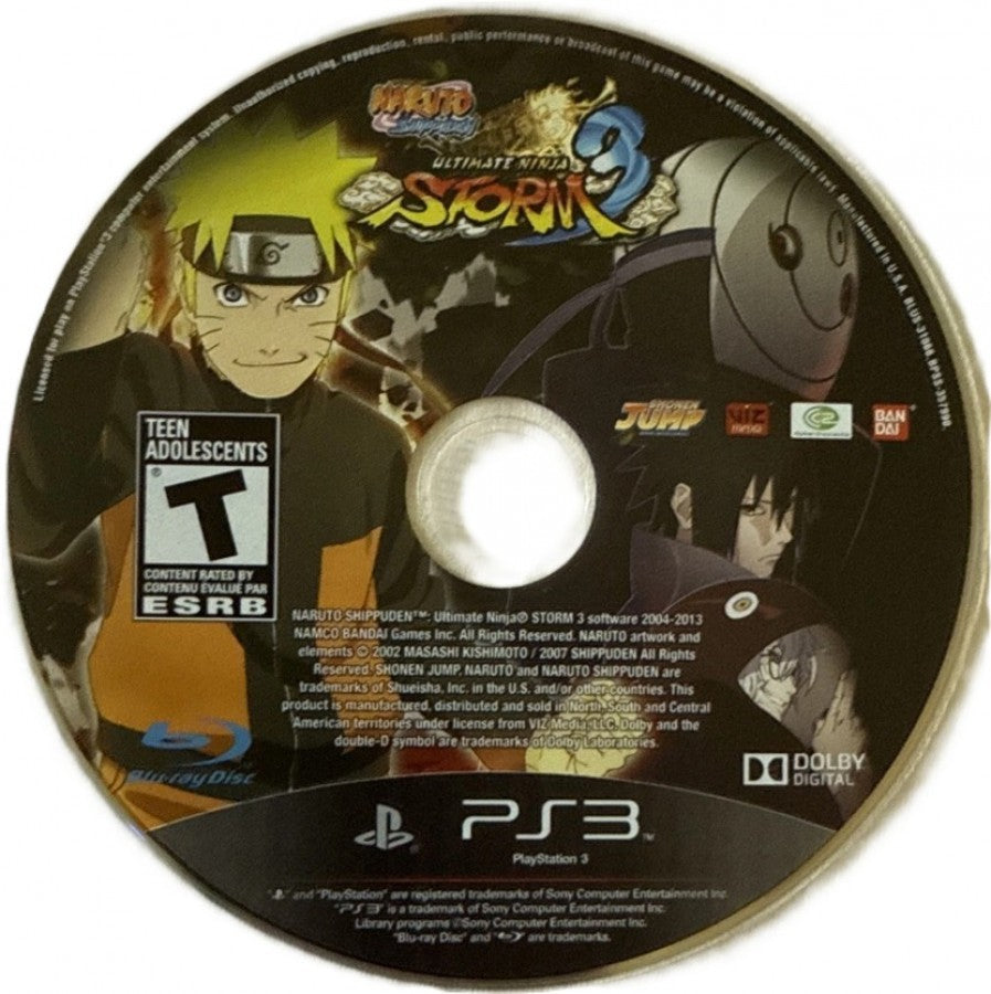 Naruto Shippuden: Ultimate Ninja Storm 3 disc art for PlayStation 3 (PS3) video game