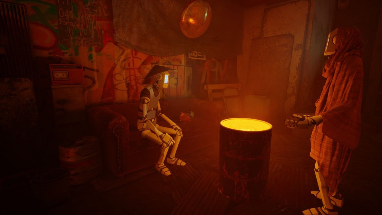 Stray for Nintendo Switch with futuristic city exploration featuring a stray cat protagonist gameplay