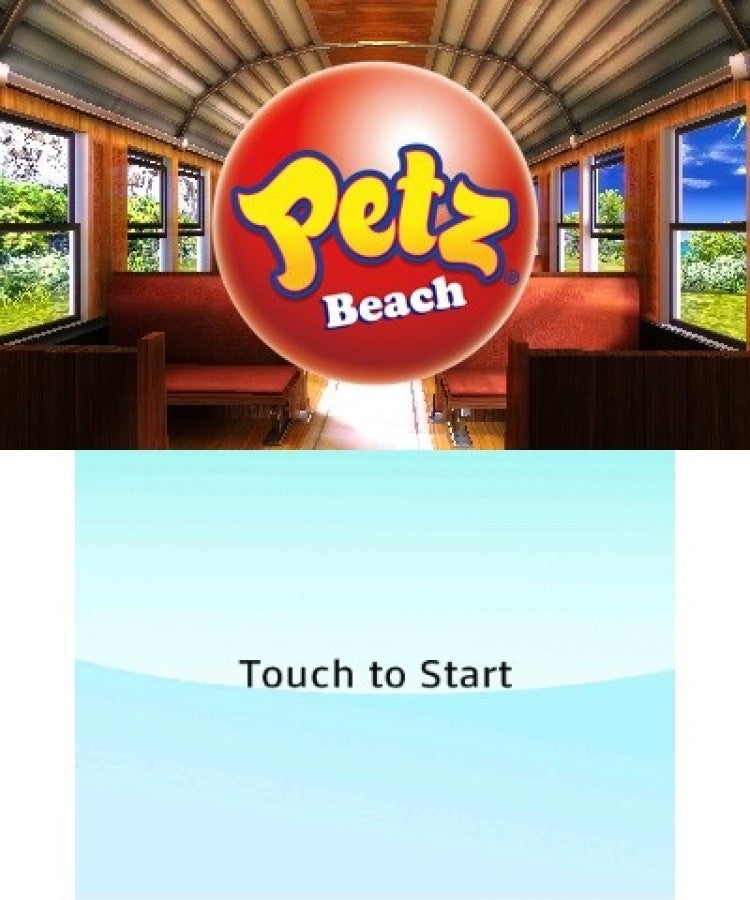 Petz: Beach title screen for Nintendo 3DS (3DS) video game