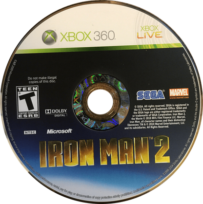 Iron Man 2 disc for Xbox 360 (X360) action-adventure superhero video game