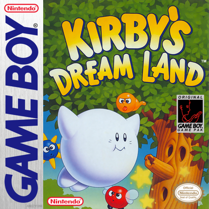 Kirby's Dream Land cover art for Game Boy (GB) video game