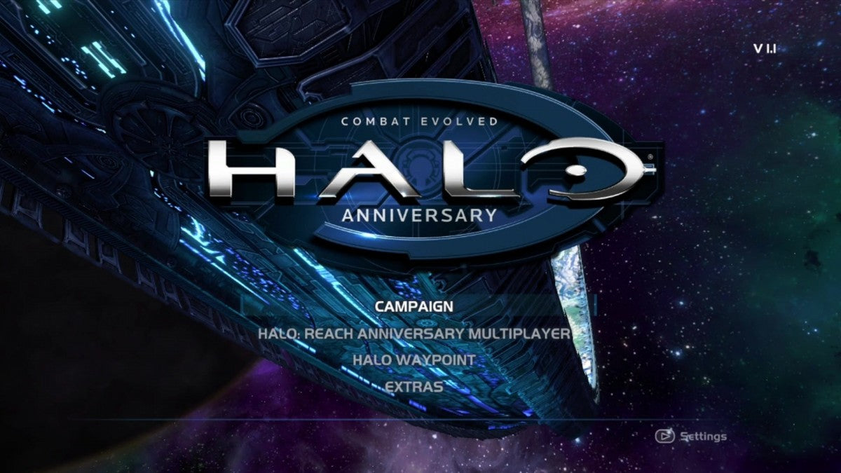 Halo: Combat Evolved Anniversary [Platinum Hits] start screen for Xbox 360 (X360) sci-fi first-person shooter video game