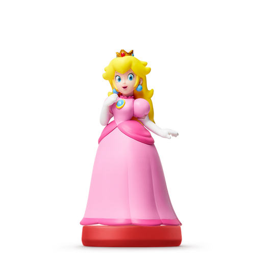 Peach Amiibo Super Mario Nintendo Amiibo collectible figure featuring Princess Peach detailed character design iconic pink dress Super Mario styling NFC functionality compatible Nintendo games Amiibo collection display collectible and gaming accessory appeal 