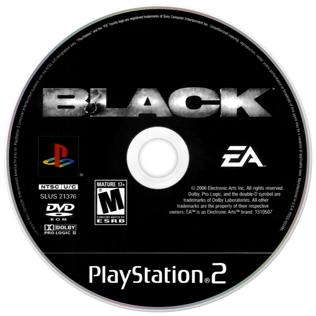 Black PS2 Sony PlayStation 2 first person shooter FPS military action game Criterion Games cinematic gunplay destructible environments heavy weapons realistic combat missions fast paced shooting focus retro gaming PlayStation 2 software video game title disc