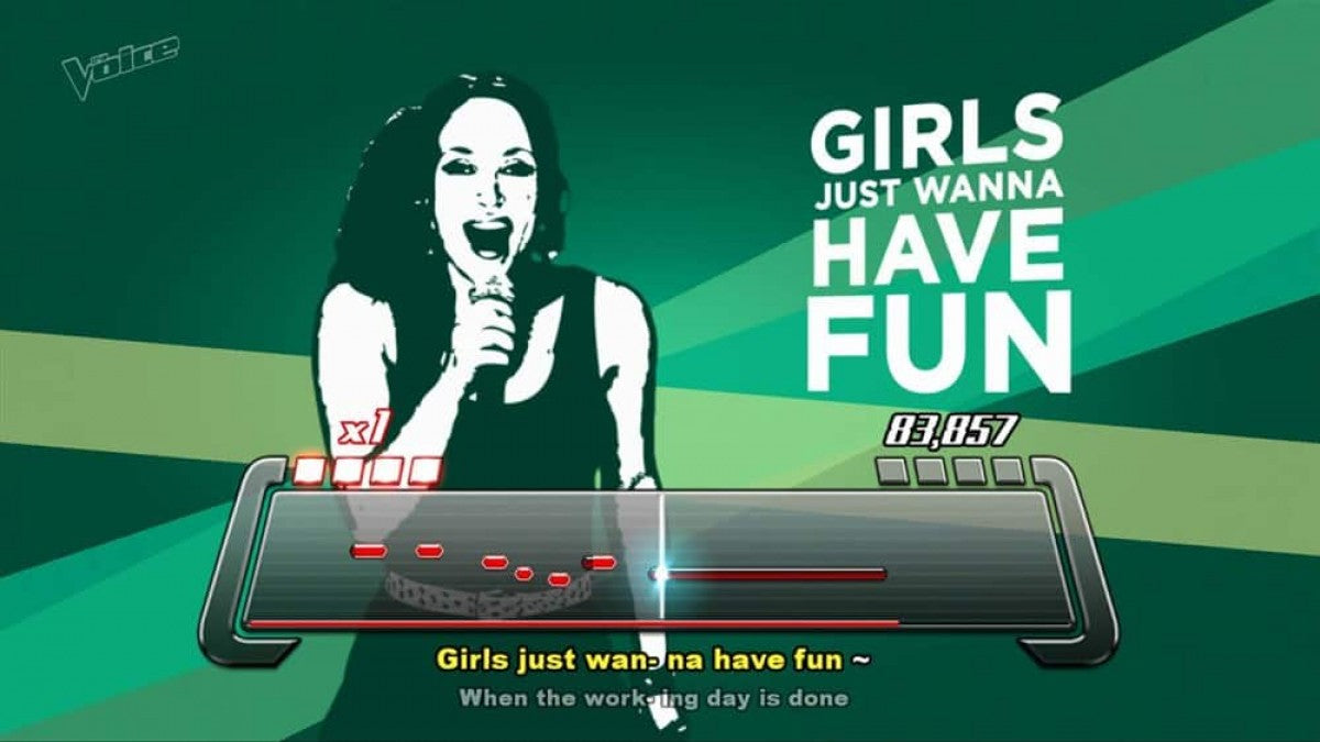 The Voice: I Want You gameplay for Nintendo Wii (Wii) featuring karaoke party gameplay with motion‑controlled singing, hit songs from the TV show, and competitive performances