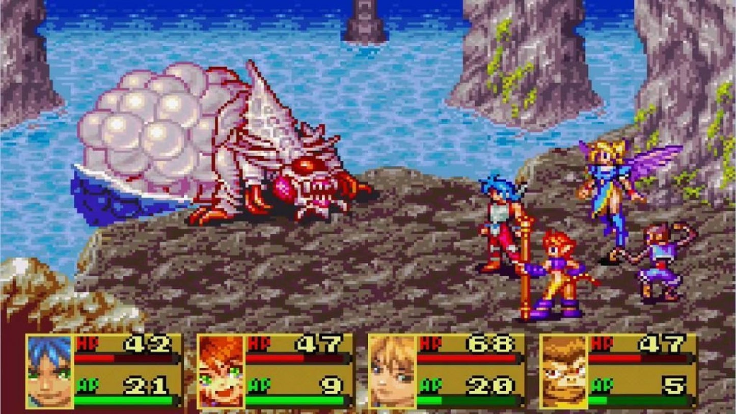 Breath of Fire II cartridge for the Game Boy Advance featuring classic turn based RPG gameplay with character fusion mechanics party based combat and a story driven fantasy adventure with enhanced translation and content gameplay