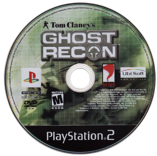 Tom Clancy's Ghost Recon [Greatest Hits] – PlayStation 2 (PS2) video game disc, tactical shooter.