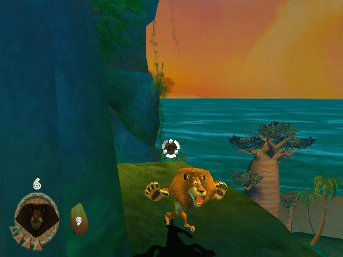 Madagascar Xbox action-adventure video game based on the DreamWorks animated film starring Alex the Lion Marty the Zebra Melman the Giraffe Gloria the Hippo and the penguins jungle safari levels New York zoo escape island survival cooperative gameplay character swapping platforming puzzle solving movie voice actors licensed tie-in gameplay screenshot