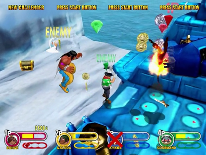 Power Stone 2 Dreamcast featuring 3D arena fighting gameplay with colorful characters and dynamic battle stages gameplay