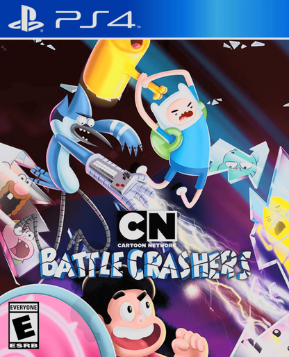 Cartoon Network Battle Crashers PlayStation 4 PS4 video game featuring side scrolling beat em up action gameplay Cartoon Network characters Finn Jake Steven Universe Gumball Clarence and Uncle Grandpa cooperative multiplayer combat enemy battles special character abilities colorful cartoon worlds platforming challenges and family friendly arcade action retro video game collection collectible gaming appeal front cover