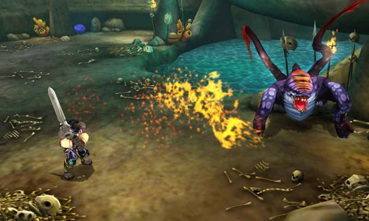 Heroes of Ruin Nintendo 3DS game featuring action RPG gameplay with dungeon crawling loot based progression character classes and online cooperative multiplayer in a dark fantasy world gameplay  
