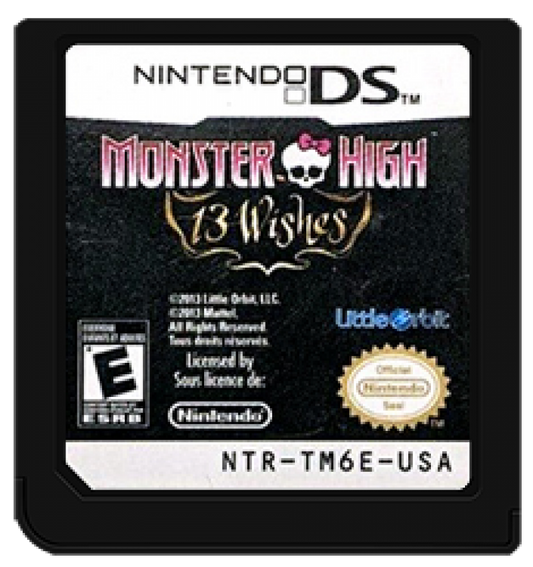 Monster High: 13 Wishes cartridge for Nintendo DS (DS) fantasy adventure video game