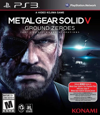 Metal Gear Solid V: Ground Zeroes cover art for PlayStation 3 (PS3) video game