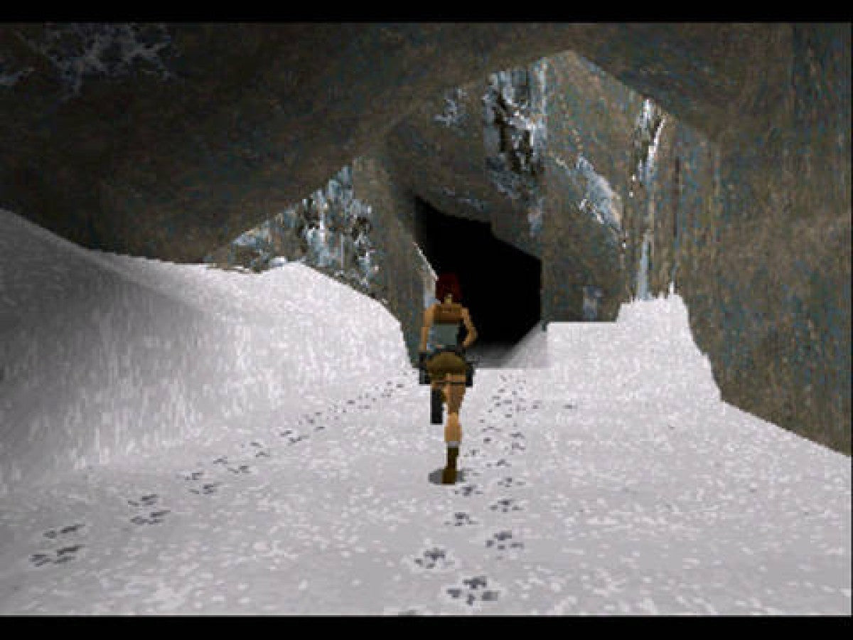 Tomb Raider gameplay for PlayStation 1 PS1 video game, action adventure, exploration and puzzle solving, classic Lara Croft debut title