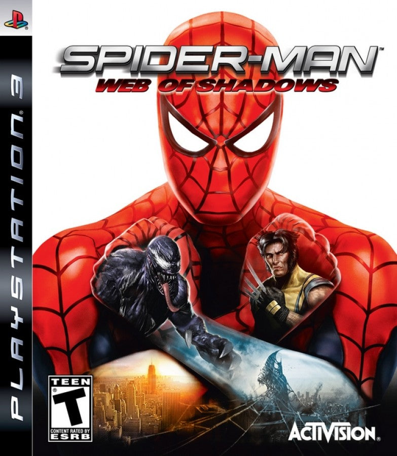 Spider-Man: Web of Shadows – PlayStation 3: Swing through an open-world city with fast-paced combat and a branching storyline featuring the black suit front cover