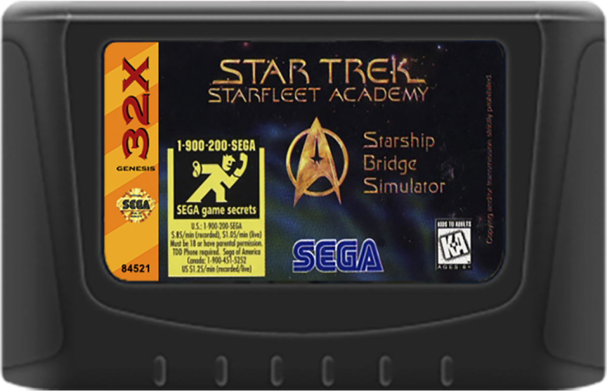 Star Trek: Starfleet Academy Sega 32X Star Trek Starfleet Academy space combat simulator space flight training missions starship piloting missions 90s sci fi space game retro 32X title cartridge 