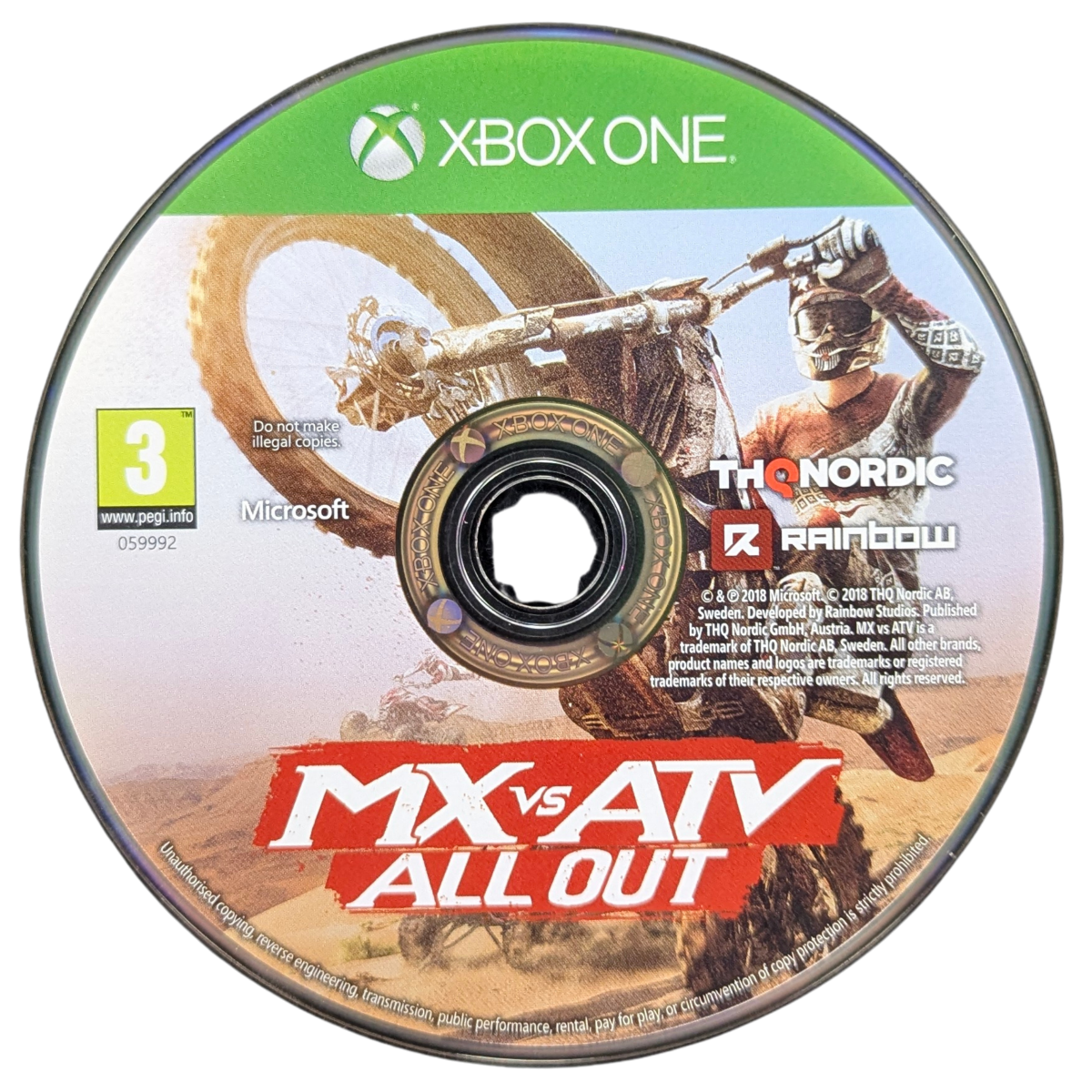 MX vs ATV All Out PAL Xbox One off-road racing video game multiple vehicle types open world environments career mode freestyle events multiplayer competition disc