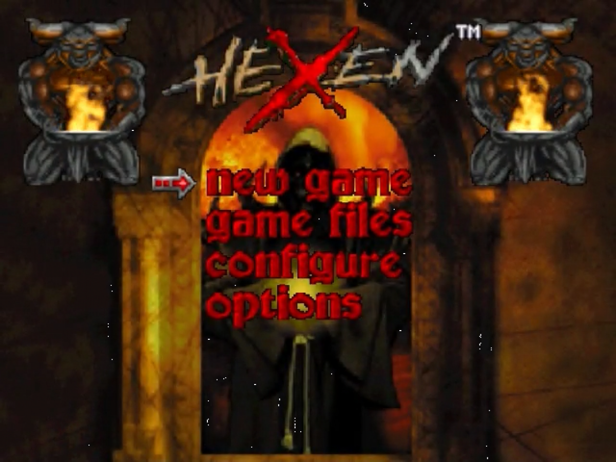 Hexen title screen for Nintendo 64 N64 video game