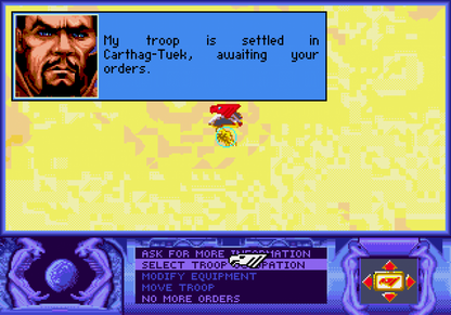 Dune Sega CD strategy adventure game real time strategy exploration Arrakis spice harvesting Frank Herbert sci fi Dune universe political intrigue house Atreides gameplay cinematic cutscenes retro gaming Sega CD software video game title gameplay