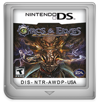 Orcs and Elves Nintendo DS for retro video game enthusiasts featuring first person dungeon crawling gameplay fantasy role playing adventure turn based inspired combat monster encounters puzzle solving magical weapons and collectible gaming appeal cartridge 