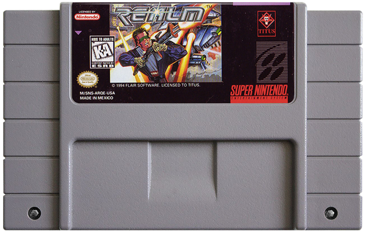 Realm cartridge for Super Nintendo Entertainment System (SNES) retro video game