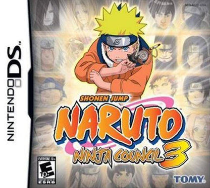 Naruto Ninja Council 3 game cover art for Nintendo DS (DS).
