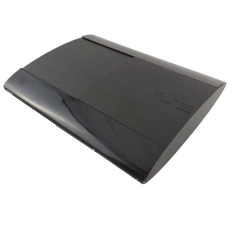 PlayStation 3 Super Slim 500GB Console Sony PS3 Super Slim home video game console with 500GB storage sliding disc cover Blu ray gaming system HDMI output wireless controller support