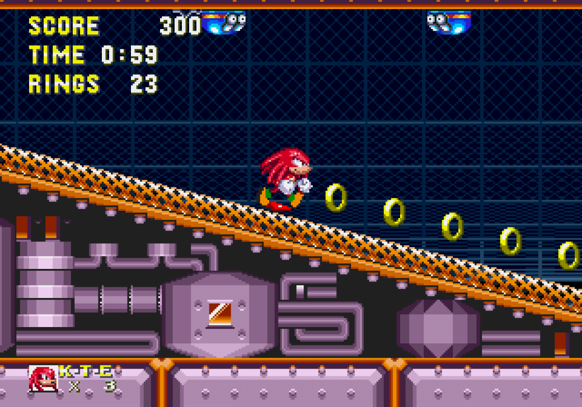 Sonic and Knuckles Sega Genesis GEN video game featuring fast paced platforming gameplay Sonic and Knuckles characters high speed levels ring collecting enemy battles special abilities power ups loop filled stages and classic 16 bit Sega gameplay retro video game collection collectible gaming appeal gameplay