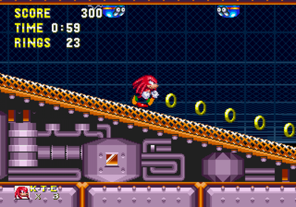 Sonic and Knuckles Sega Genesis GEN video game featuring fast paced platforming gameplay Sonic and Knuckles characters high speed levels ring collecting enemy battles special abilities power ups loop filled stages and classic 16 bit Sega gameplay retro video game collection collectible gaming appeal gameplay