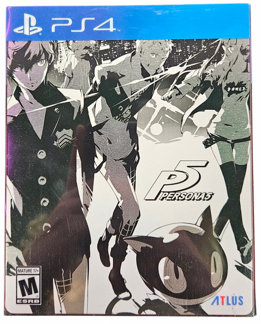 Persona 5 SteelBook Edition PlayStation 4 PS4 for role playing video game fans featuring stylish turn based combat Phantom Thieves storyline dungeon exploration social simulation anime inspired visuals collectible SteelBook case immersive JRPG adventure collectible gaming appeal front box art
