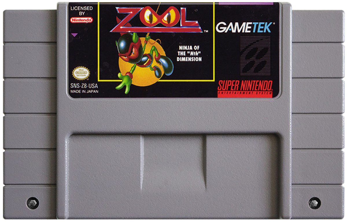 Zool Ninja of the Nth Dimension cartridge for Super Nintendo Entertainment System (SNES) retro video game
