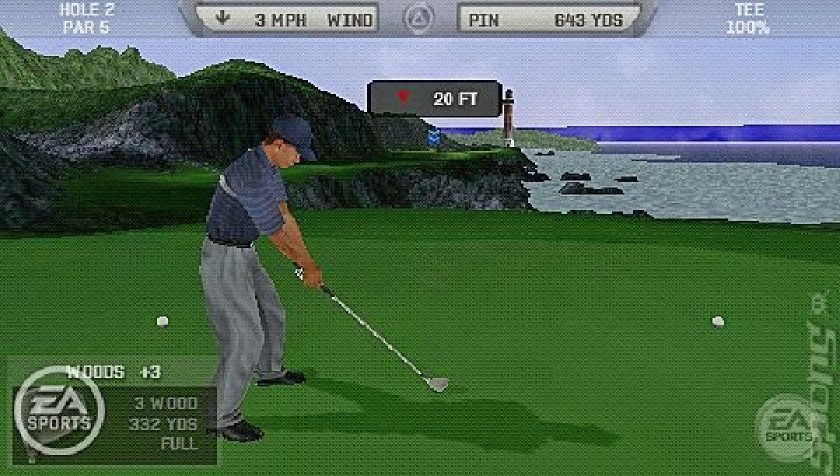 Tiger Woods PGA Tour 06 PSP gameplay for PlayStation Portable (PSP) golf sports game
