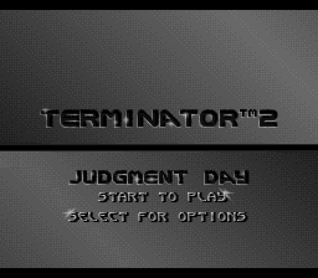 Terminator 2 Judgment Day main menu image for Super Nintendo Entertainment System (SNES) retro video game