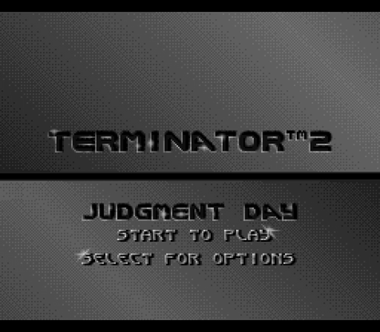 Terminator 2 Judgment Day main menu image for Super Nintendo Entertainment System (SNES) retro video game