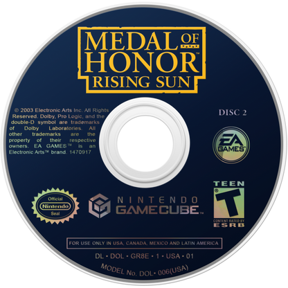 Medal of Honor: Rising Sun [Player's Choice] disc 2 for GameCube (GC) World War II first-person shooter video game