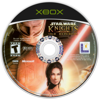 Star Wars Knights of the Old Republic Platinum Hits Xbox XBOX for retro video game enthusiasts featuring classic role playing gameplay Star Wars storytelling lightsaber combat character customization party management planetary exploration branching choices and collectible gaming appeal disc