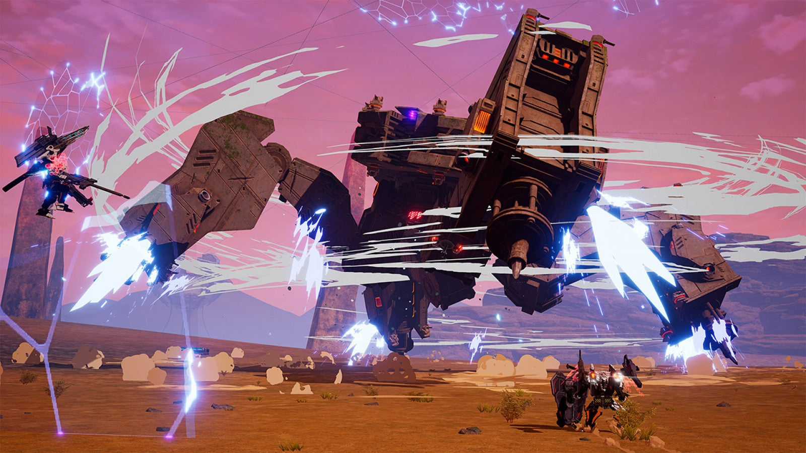 Daemon X Machina Nintendo Switch inspired design featuring high speed mech action aesthetic customizable armored suits futuristic warfare intense aerial combat sci fi battlefields explosive robotic encounters anime inspired gameplay presentation gameplay