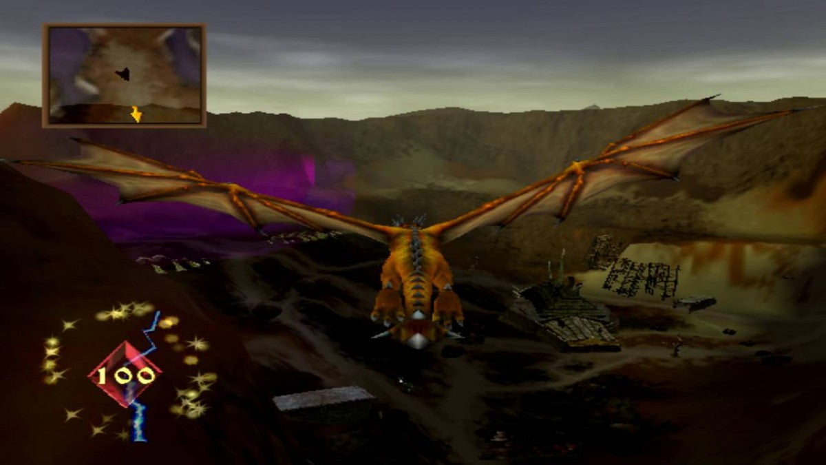 Dragon Rage PlayStation 2 action fantasy video game dragons flying fire-breathing combat over-the-shoulder perspective monster hunting missions destructible environments strategy elements gameplay screenshot