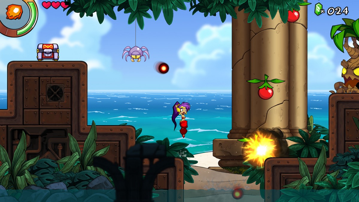 Shantae and the Seven Sirens Nintendo Switch game featuring vibrant platforming, magic abilities, and Metroidvania-style adventure gameplay screenshot