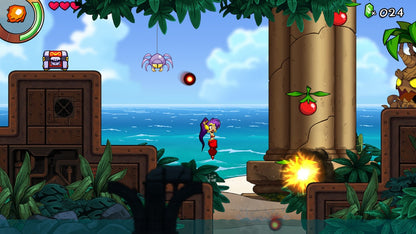 Shantae and the Seven Sirens Nintendo Switch game featuring vibrant platforming, magic abilities, and Metroidvania-style adventure gameplay screenshot