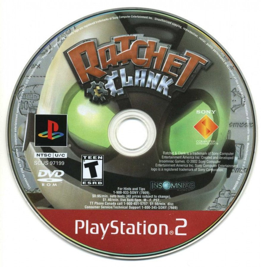 Ratchet and Clank PS2 PlayStation 2 action platformer game retro video game disc Greatest Hits edition