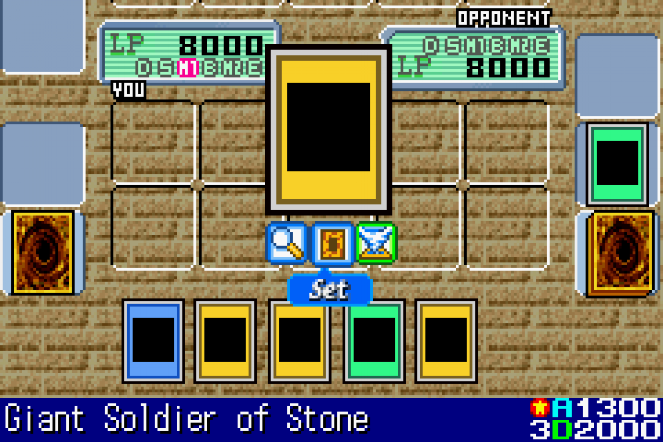 Yu-Gi-Oh Worldwide Edition Stairway to the Destined Duel for Game Boy Advance, gameplay for a retro video game featuring strategy card battles, deck-building gameplay, turn-based duels, collectible cards, and anime-inspired competition