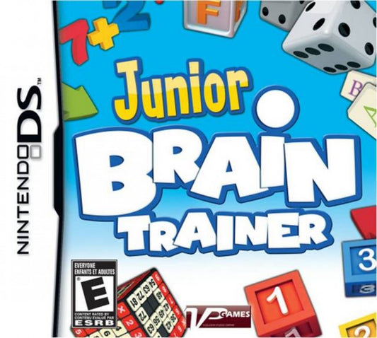 Junior Brain Trainer for Nintendo DS educational puzzle game featuring memory math logic challenges stylus touchscreen gameplay family friendly brain training activities cover